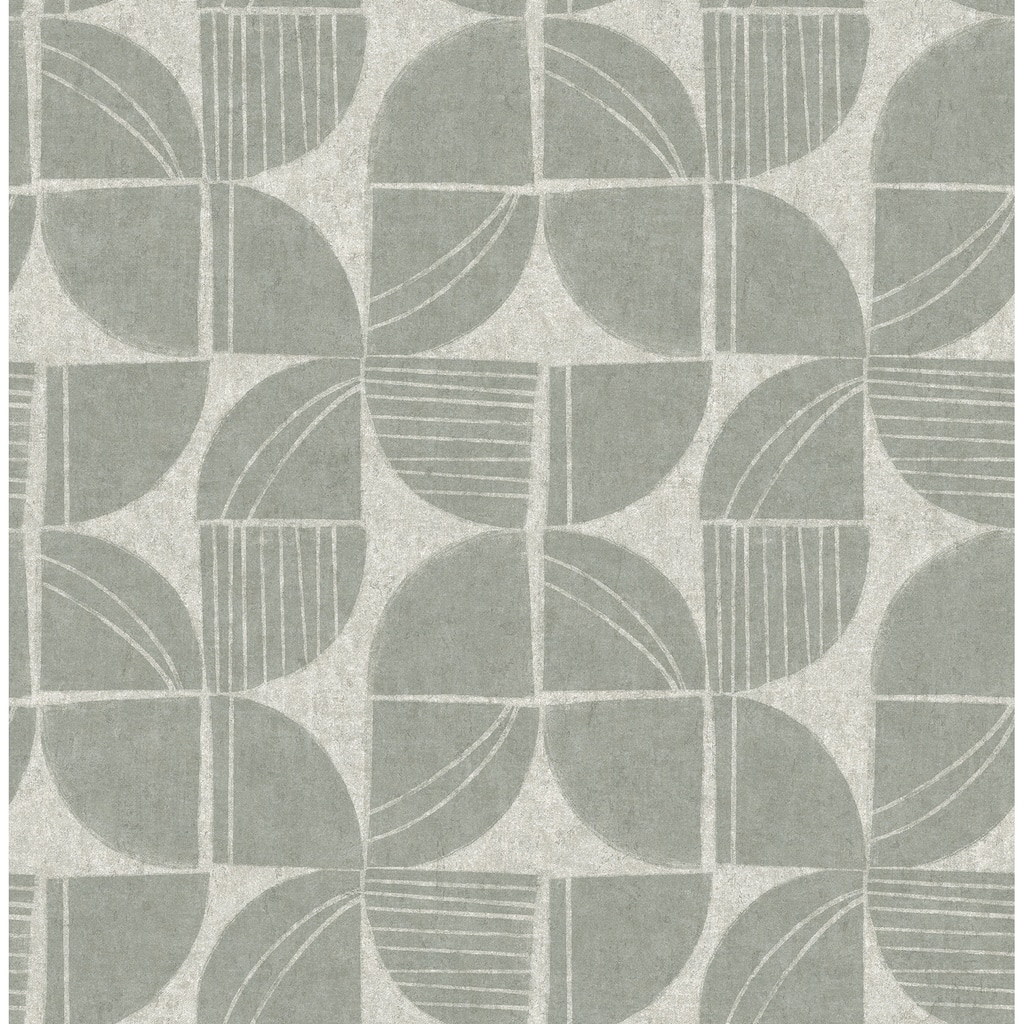 A-Street Prints Baxter Sea Green Semicircle Mosaic Wallpaper