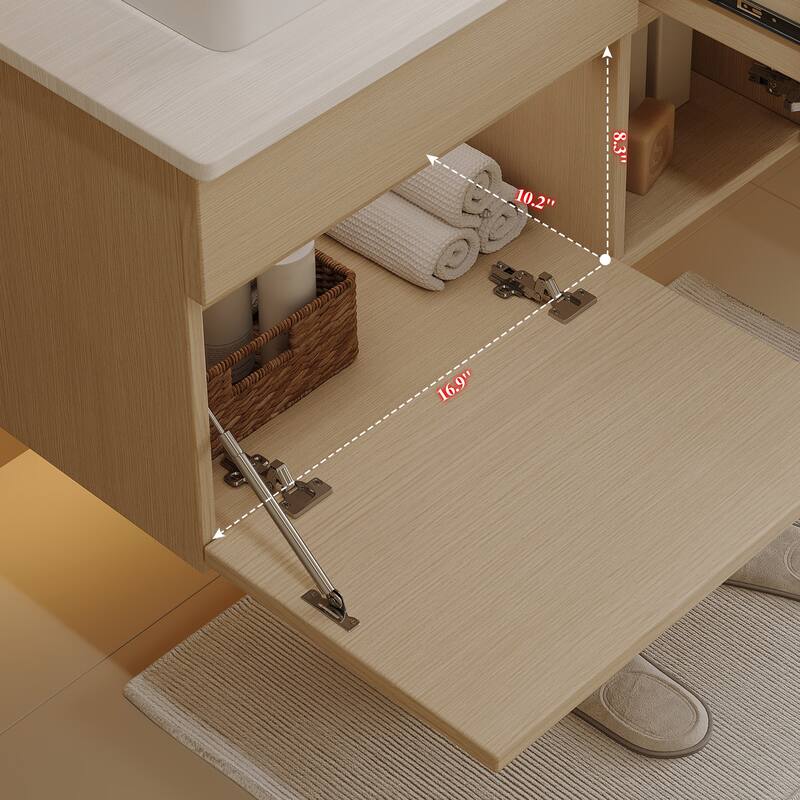 Floating Single Small Bathroom Vanity with Sink