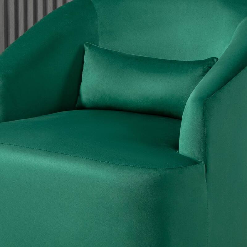 Accent Chair with Barrel-shaped Design and 360 Degree Swivel Feature