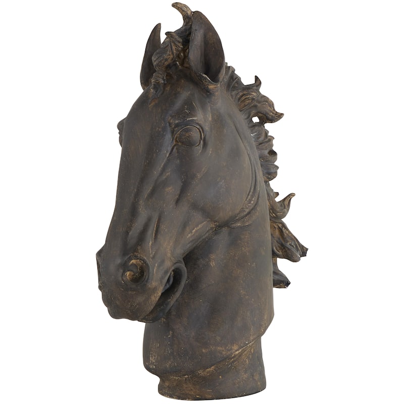 Brown Polystone Horse Decorative Sculpture