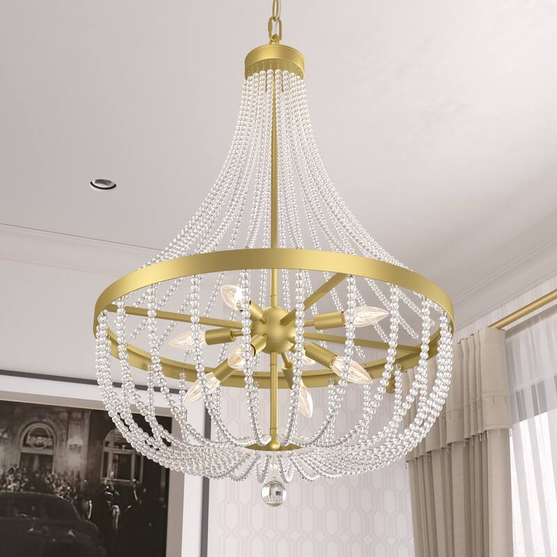 Acroma 8 - Light Brass Glitter Modern Gold Chandelier