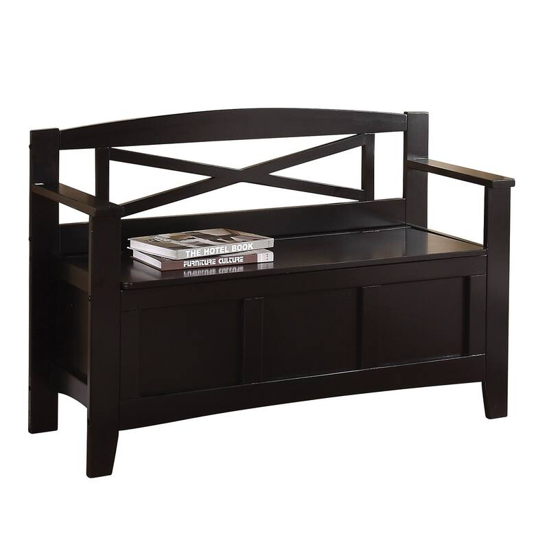 OS Home and Office Furniture Model Metro Entry Way Bench - Black Finish