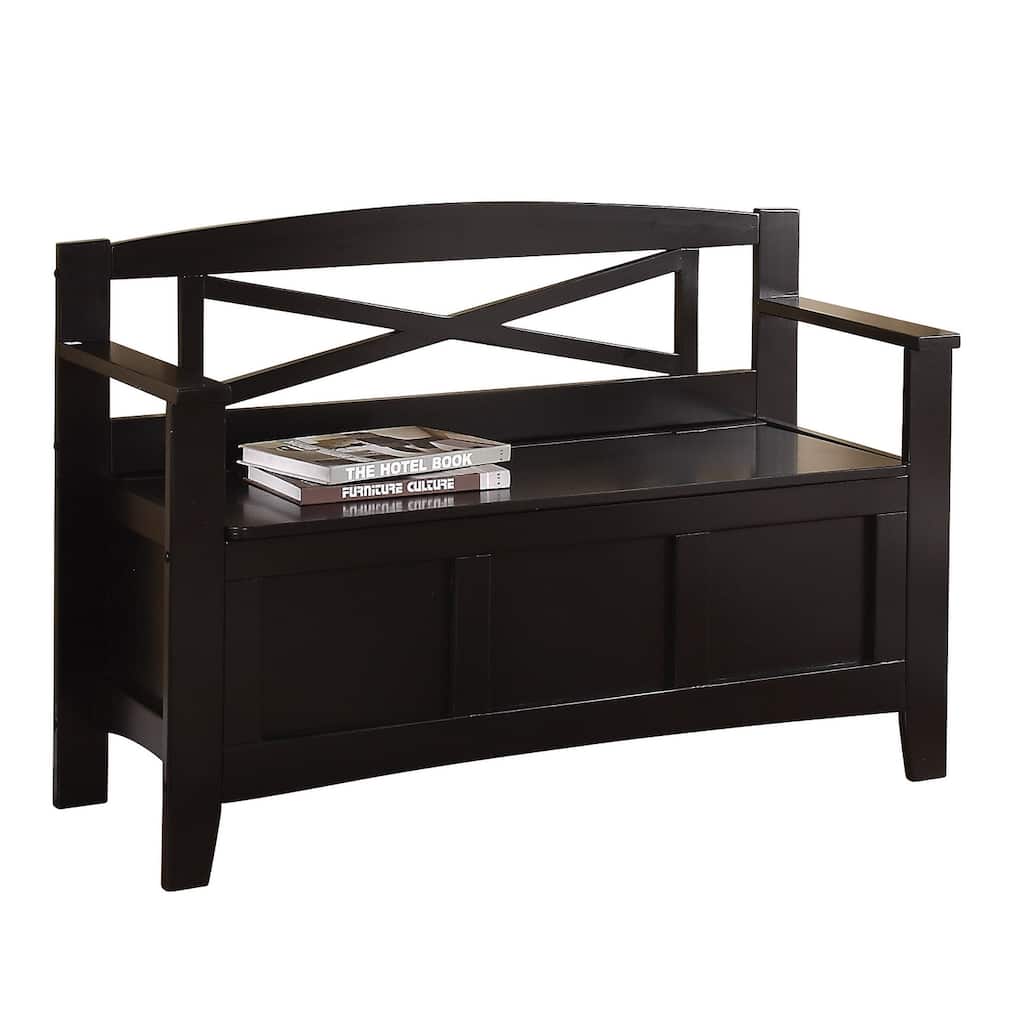 OS Home and Office Furniture Model Metro Entry Way Bench - Black Finish