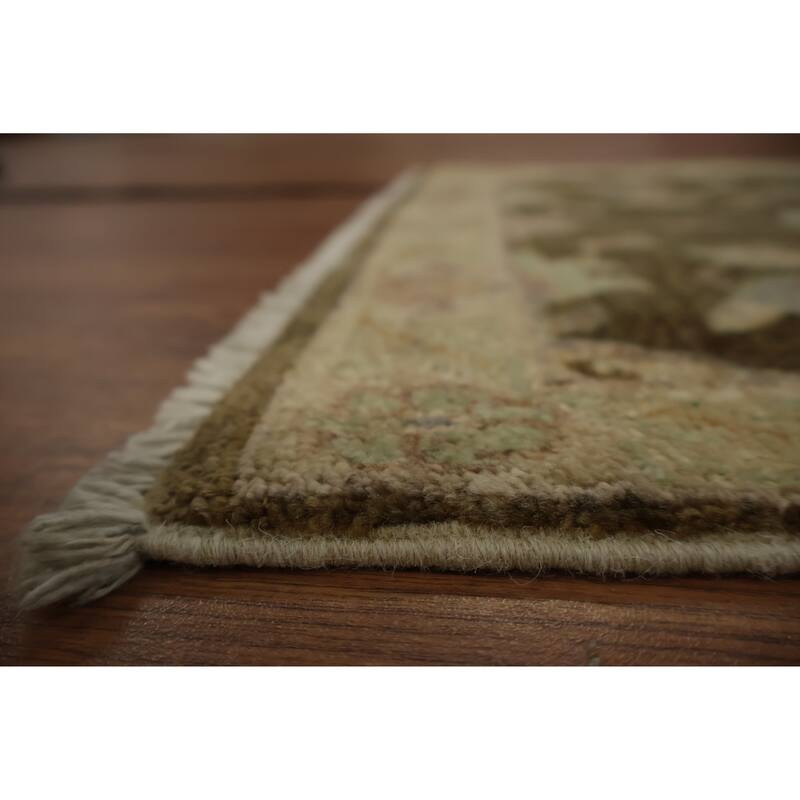 Hand Knotted Oriental 100% Wool Carpet Traditional All-Over Brown Peshawar Area Rug - 3' 0'' X 2' 0''