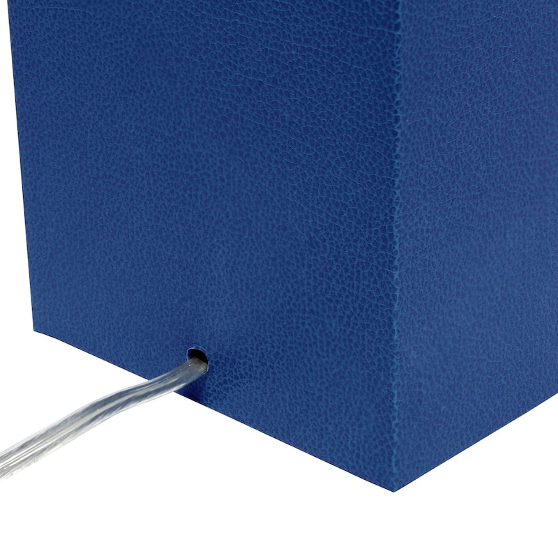 Leather Table Lamp with White Fabric Shade