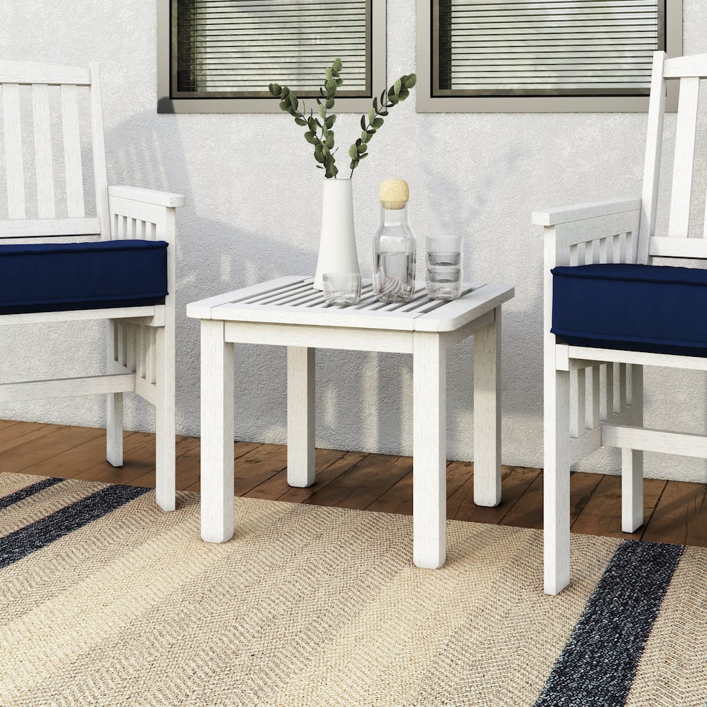 CorLiving Miramar Whitewashed Hardwood Outdoor Side Table