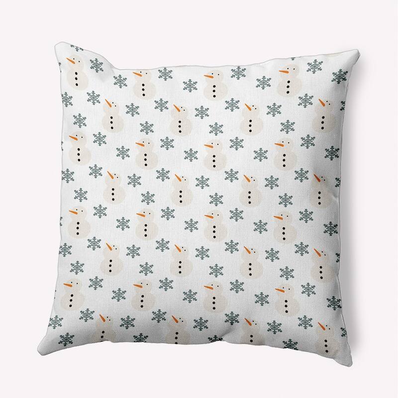 Snow Men In Snowstorm Accent Pillow - 26" x 26" - Blustone Green