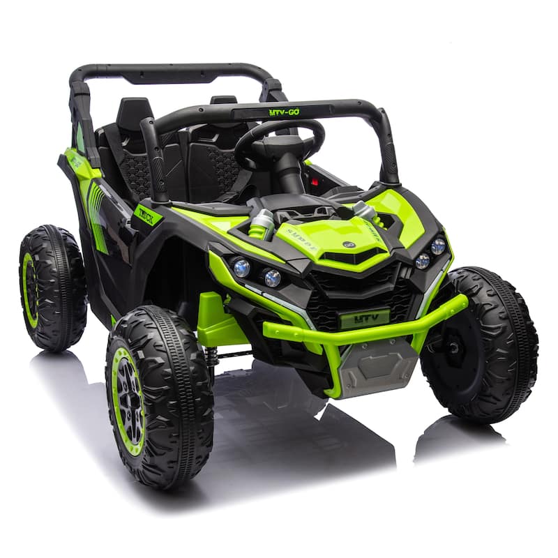 24V 2-Seater Kids Ride On UTV W/Parents Remote Control,4-Wheel Suspension,Slow Start,Large wheel,Anti-collision bar,LED