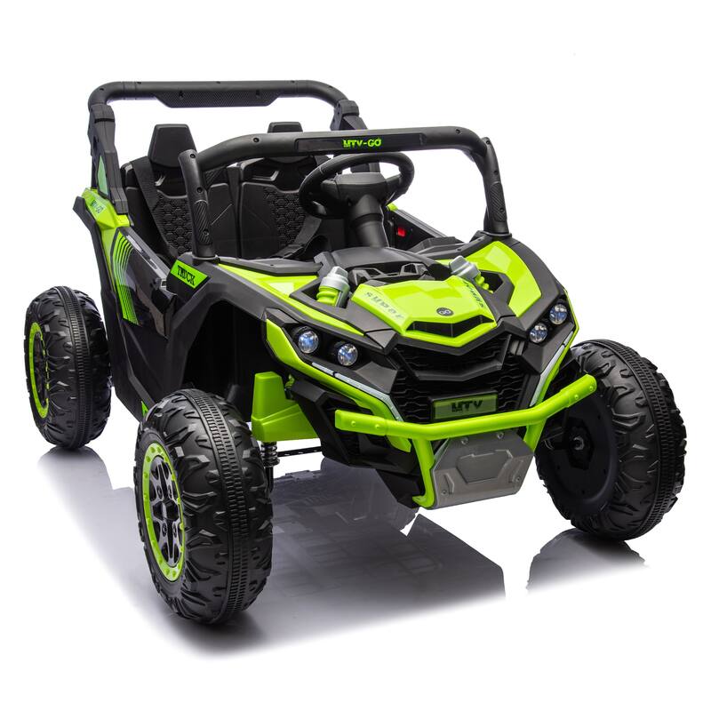 24V Two-Seater Kids Ride On UTV W/Parents Remote Control,Four-Wheel Suspension,Slow Start,Large wheel design,Anti-collision bar