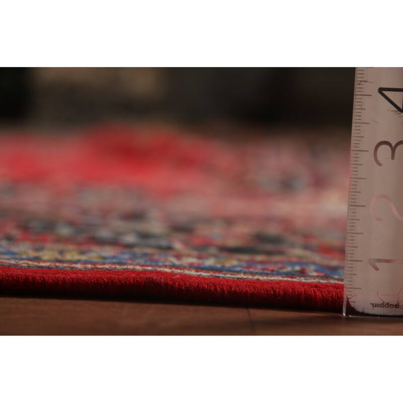 Red Medallion Tabriz Turkish Area Rug Machine Made Carpet - 9'7"x 13'0"