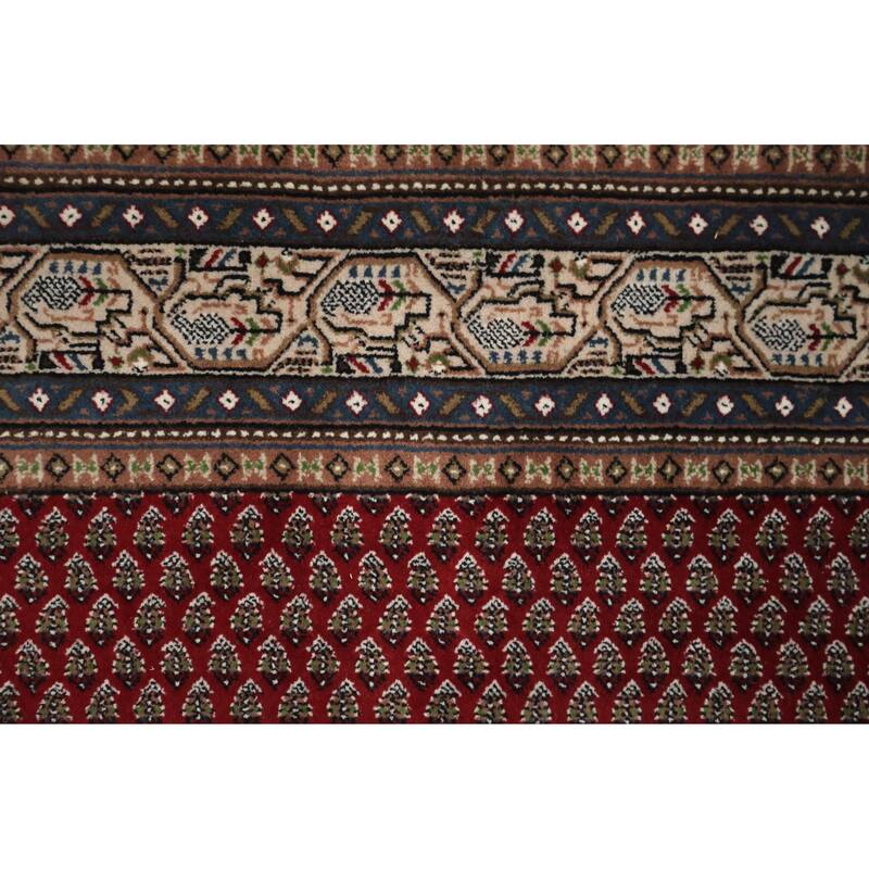Hand Knotted Oriental 100% Wool Carpet Traditional Paisley Red Botemir Area Rug - 6' 0'' X 4' 2''