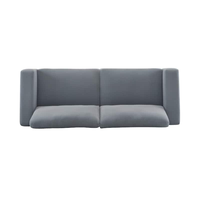 Modern Square Arm Sofa Couch, 81" Upholstered Living Room Loveseat Sofa with Wood Frame, Velvet Fabric Sofa for Bedroom