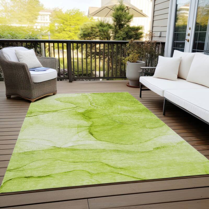 Allus Artistic Abstract Weather Resistant Timeless Fusion Outdoor Rug