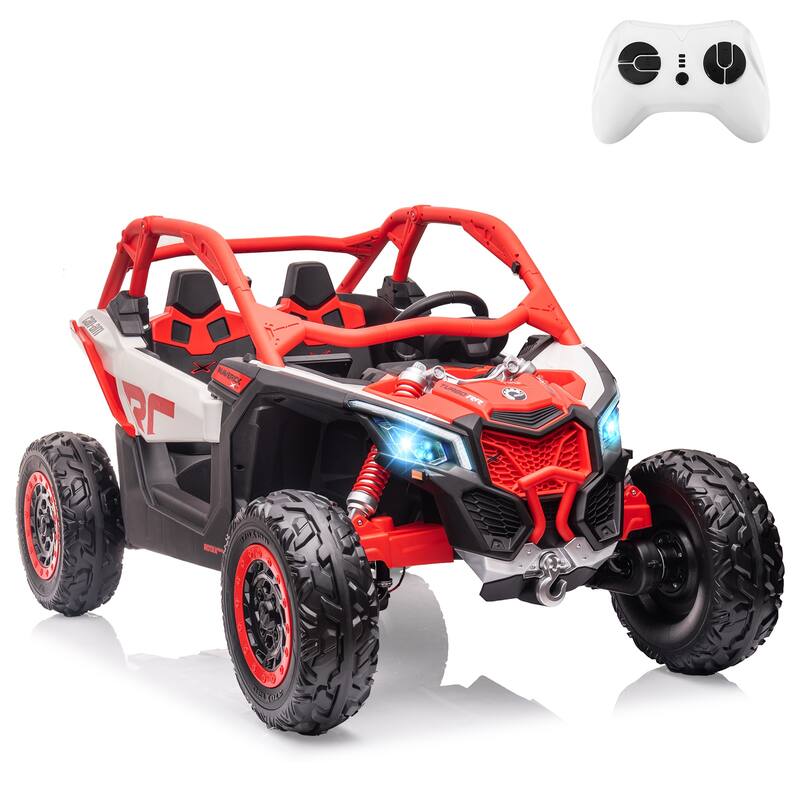 2-Seater Licensed Can-Am Electric Off-Road Ride-On UTV Car for Kids Best Gifts - Red