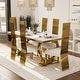 preview thumbnail 17 of 69, Luxurious Dining Room Table Set with Buttons Tufted Velvet Dining Chairs Table with 6 Chairs - White