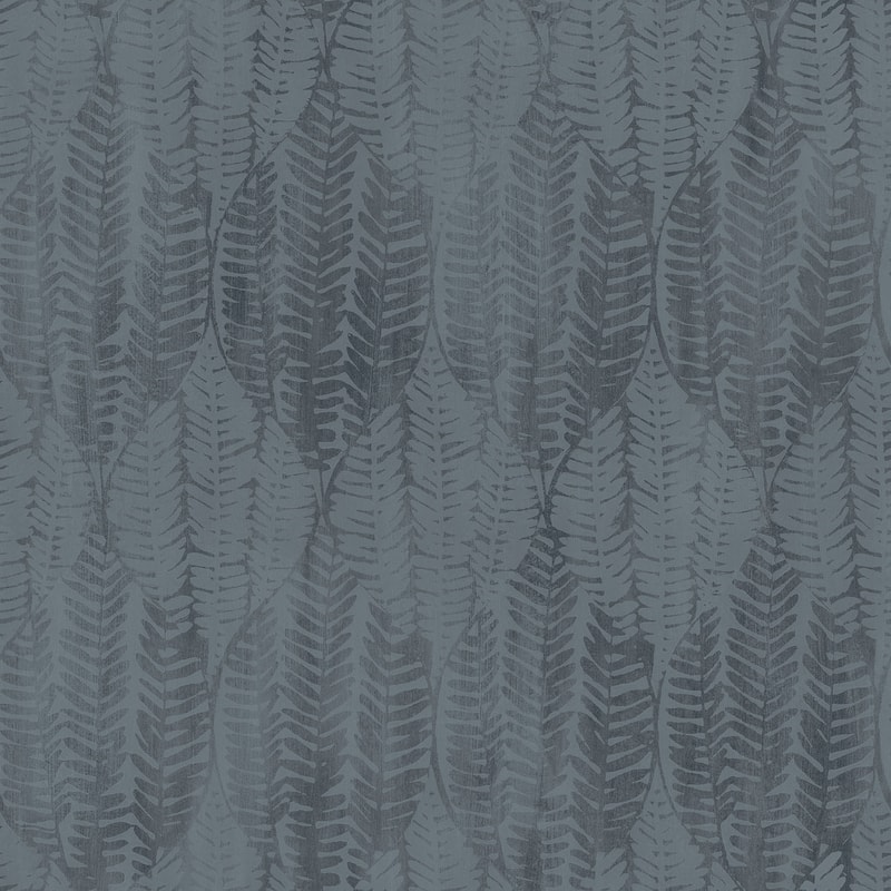 Galerie Wallcoverings Bazaar Wasabi Leaves Design Non-woven Metallic Wallpaper Roll - 33 feet x 21 inches - Grey