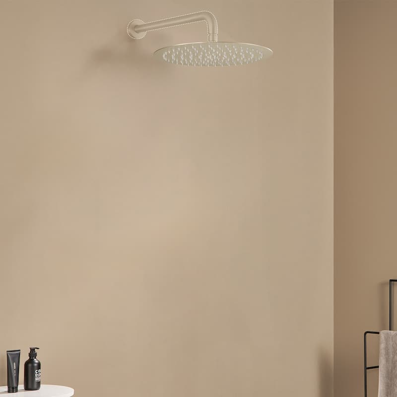 1-Spray Pattern with 2.5 GPM Round Ceiling Mount Rain Fixed Shower Head