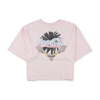 Junk Food Womens Coca Cola Cropped Graphic T-Shirt,, Pink, X-Large