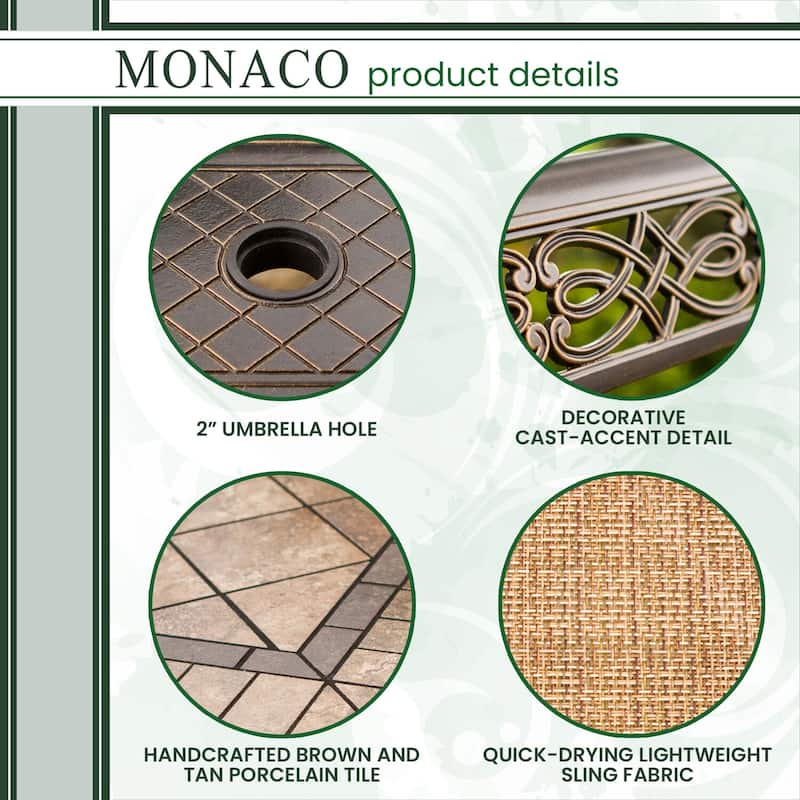 Hanover Monaco Tan Aluminum 7-piece Dining Set