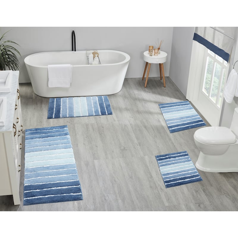 Bath Mat Ombre Stripe - Set of 4 - BLUE