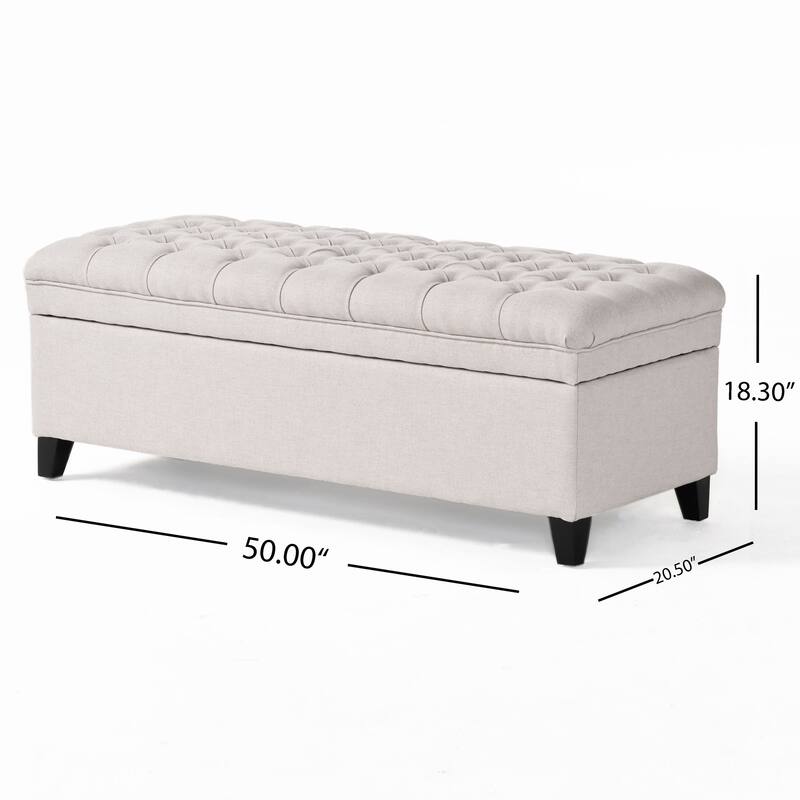 Button-tufted Storage Ottoman Bench