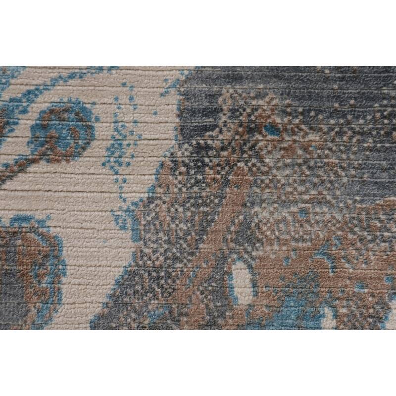 Abstract Oriental Accent Rug Handmade Multi-Color Wool Carpet - 2'8"x 4'9"