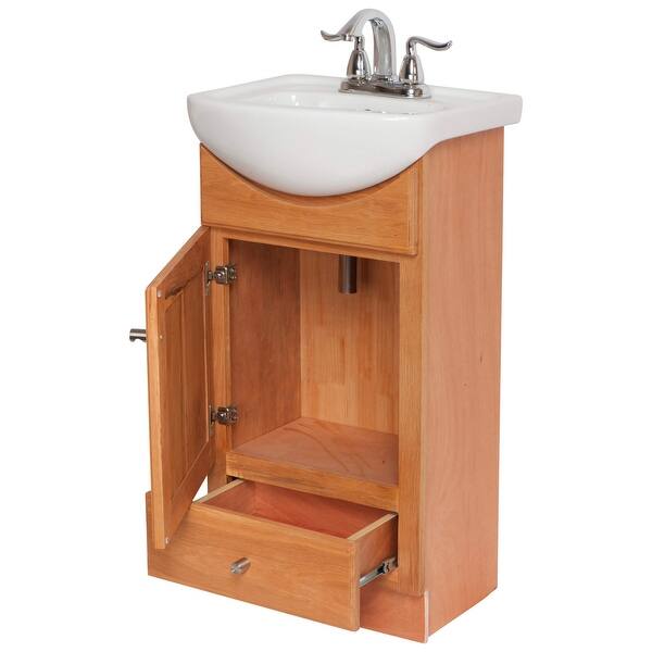 Shop Fine Fixtures Petite 16 Inch Bathroom Vanity With Vitreous China Sink Top Overstock 10173241