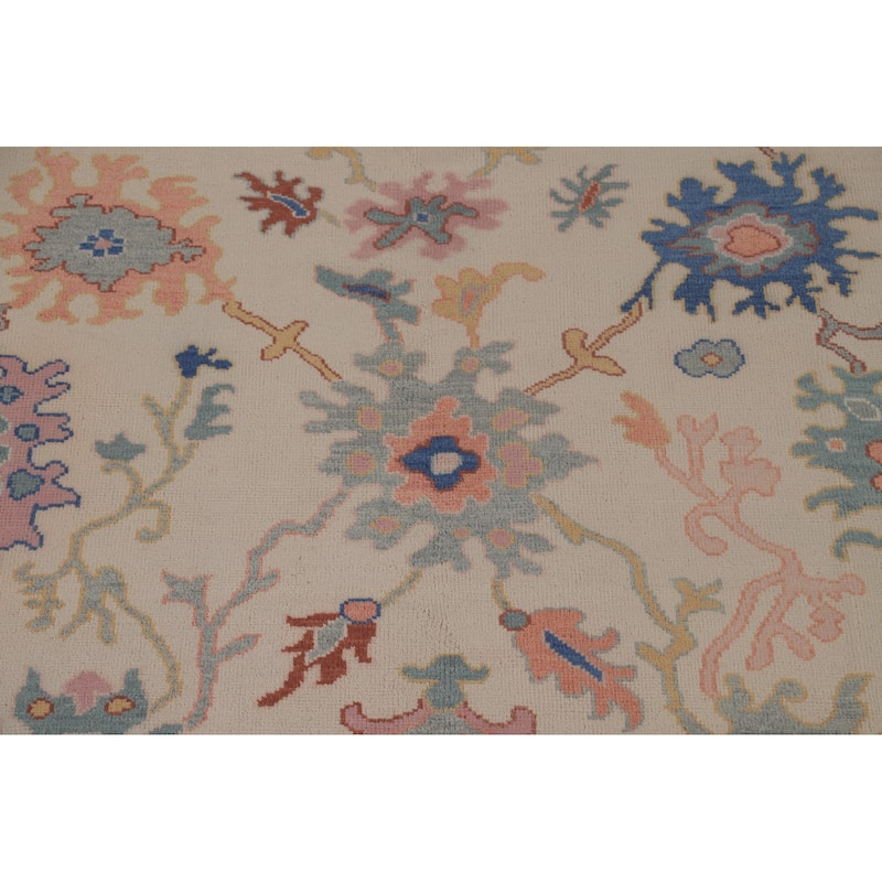 All-Over Oushak Area Rug Hand-Knotted Wool Carpet - 7'11"x 9'10"
