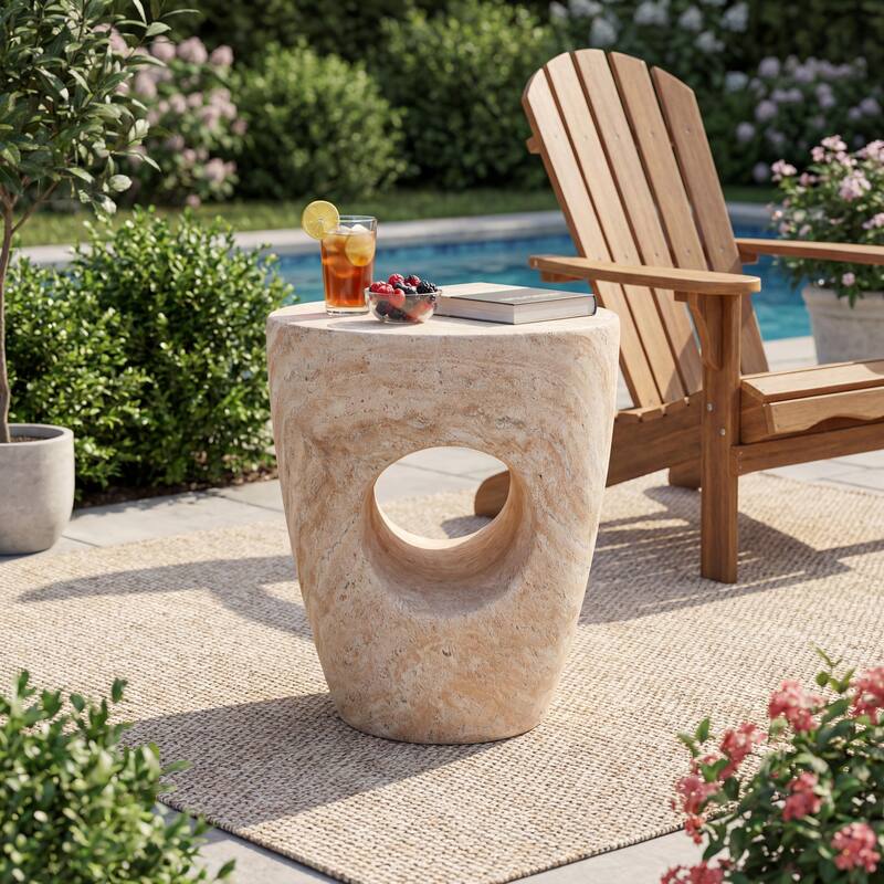 Sirius Indoor/Outdoor Contemporary Lightweight Concrete Accent Side Table by Christopher Knight Home