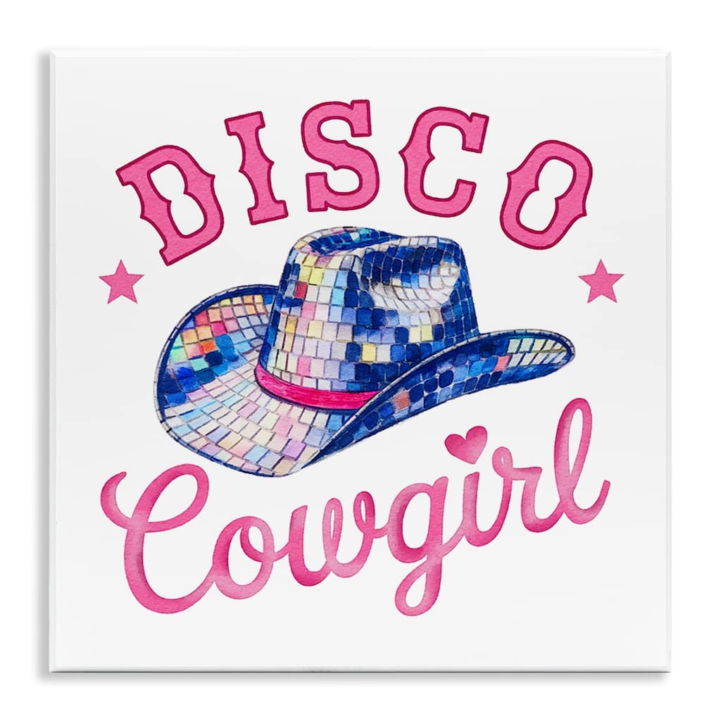 Stupell Disco Cowgirl & Hat Wall Plaque Art Design By Amanda Greenwood