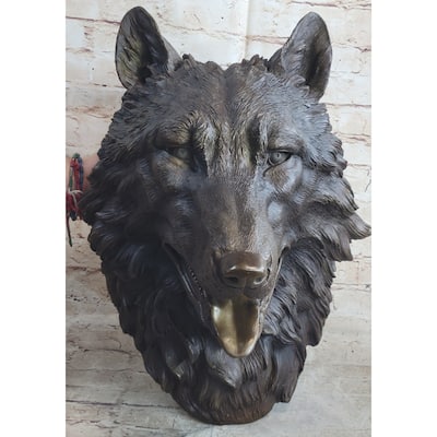 Handmade Bronze Collectible Sculpture Animal Signed Milo Large Wolf Hot Cast