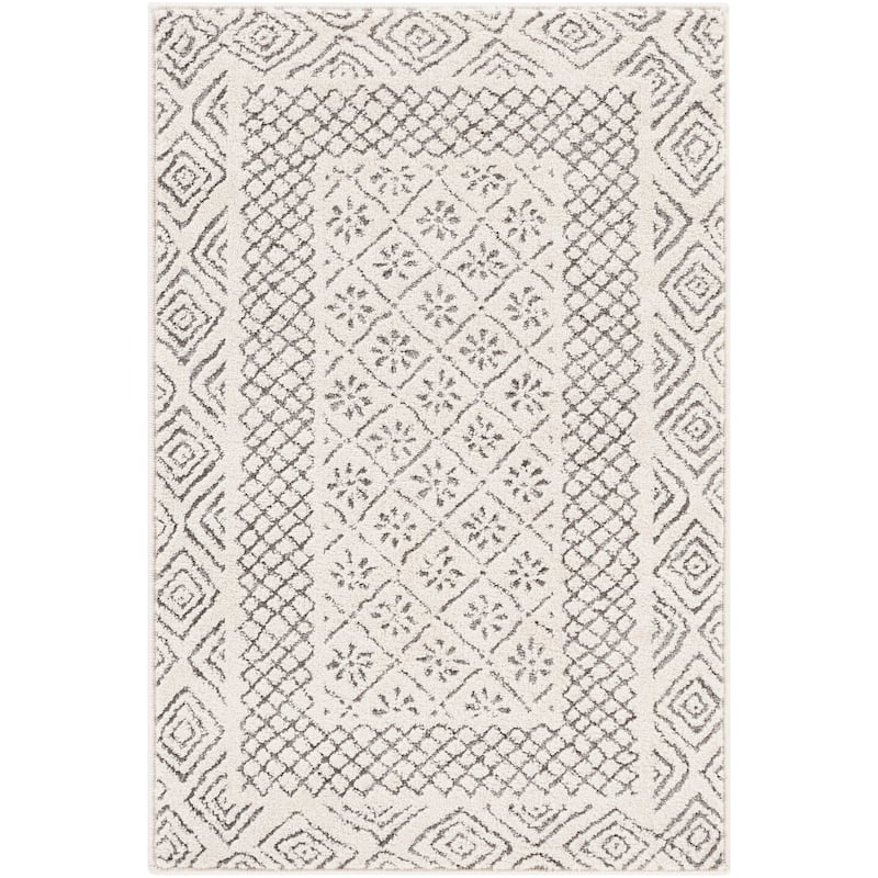 Livabliss Tiffany Grey Bohemian Border Area Rug