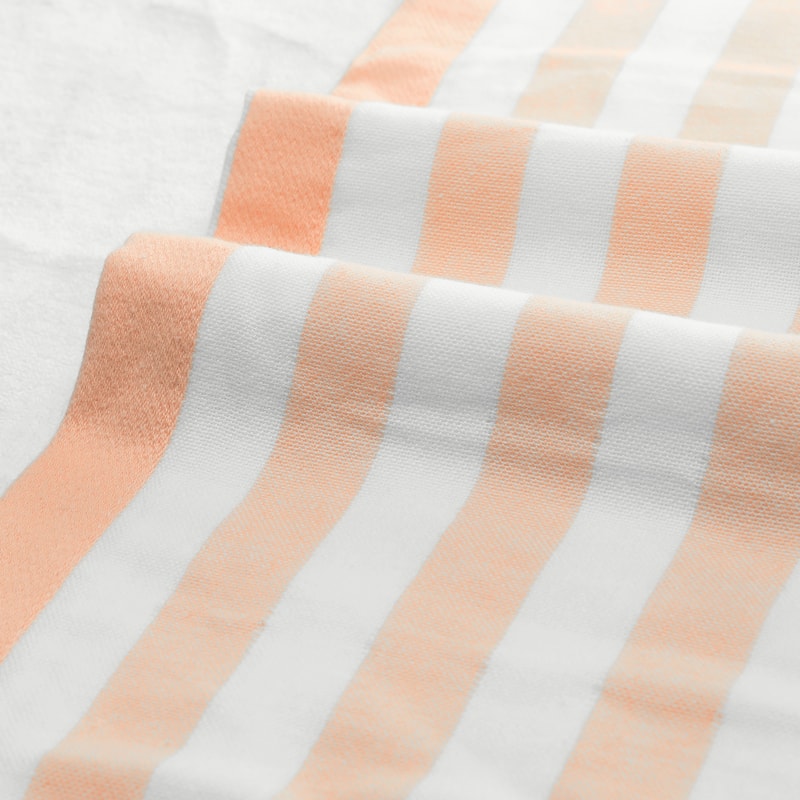 Stripe 2 Pack Bath Towels Set, Cotton, Highly Absorbent and Lightweight Towels for Gym, SPA, Yoga 28" x 56" - Orange