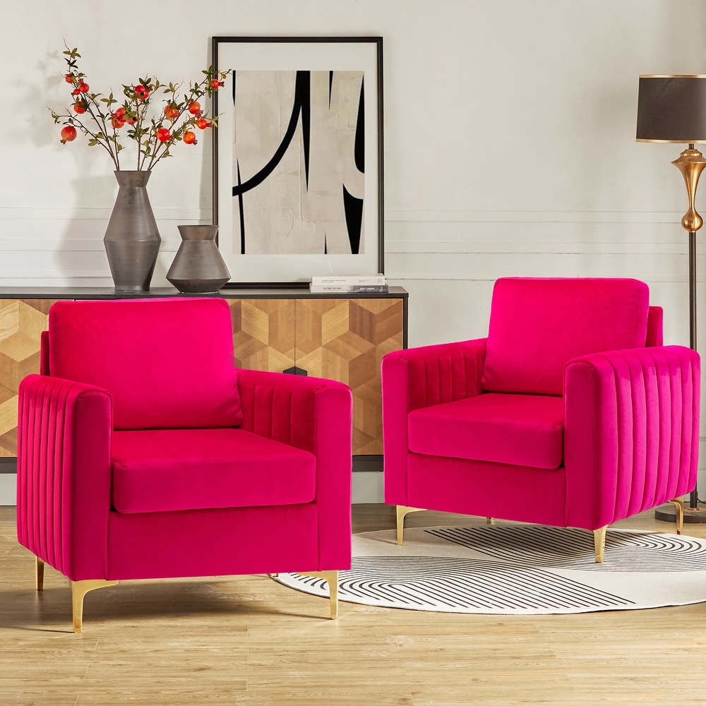 Red accent chairs set of 2025 2