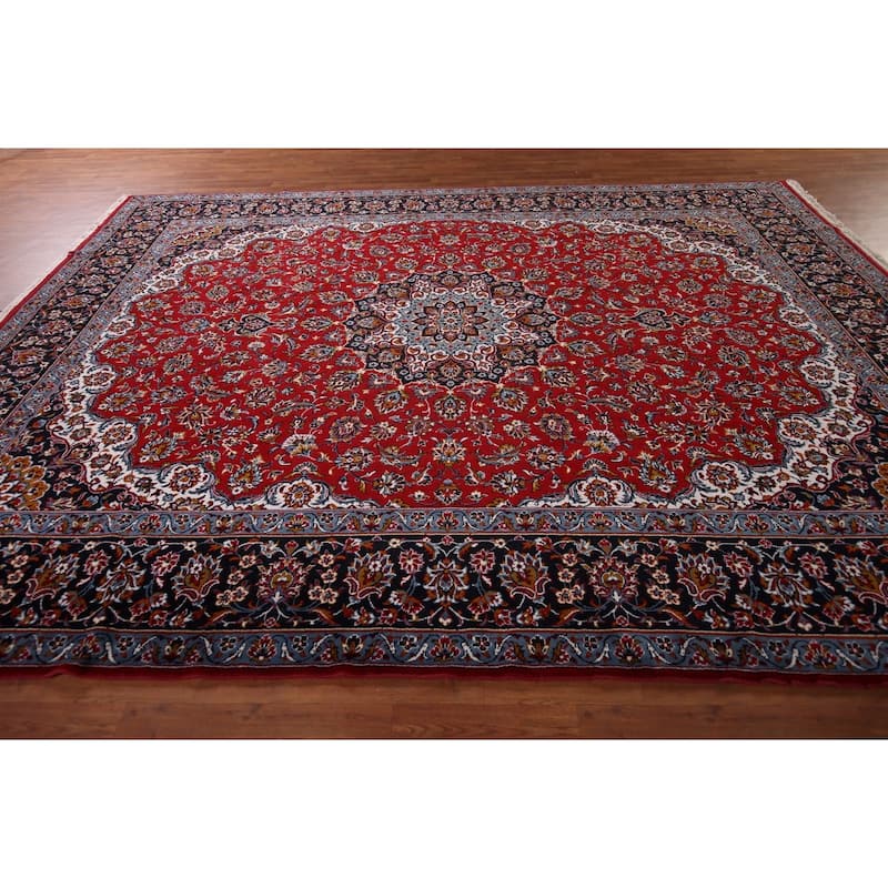 Traditional Kashan Turkish Area Rug Machine Made Carpet - 9'8" x 12'11"