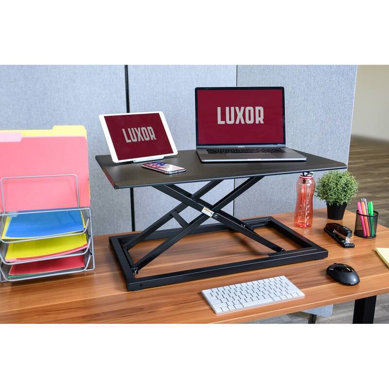Pneumatic Standing Desk Converter - Black