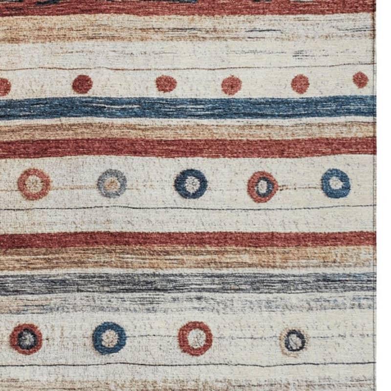 HomeRoots Striped Transitional Rectangle Outdoor Rug