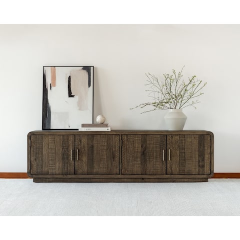 Aurelle Home Modima Rustic Rounded Edge Entertainment Center