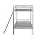 preview thumbnail 15 of 13, Metal Twin over Twin Bunk Bed with Angled Ladder