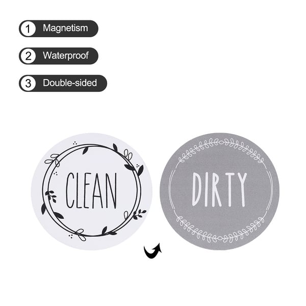 Dishwasher Magnet Clean Dirty Sign Double Sided Magnet Flip With Magnetic Plate