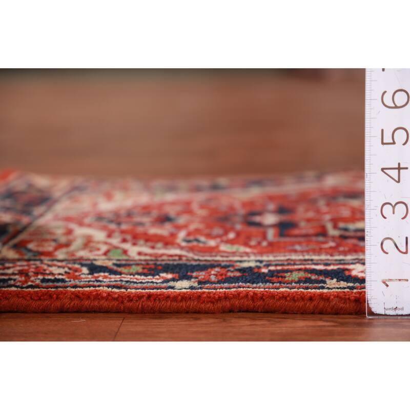 Hand Knotted Oriental 100% Wool Carpet Traditional Medallion Oranges & Rust Heriz (serapi) Area Rug - 3' 0'' X 2' 0''