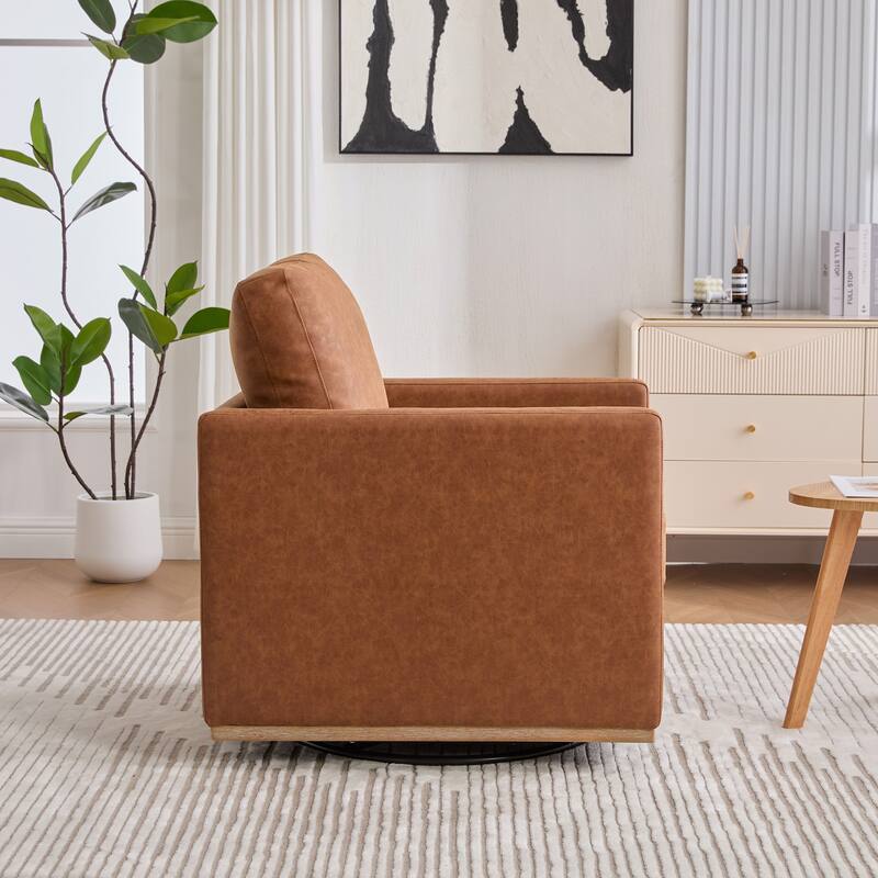 Homy Casa Modern Swivel Accent Chair, 360 Rotation, Square Arm