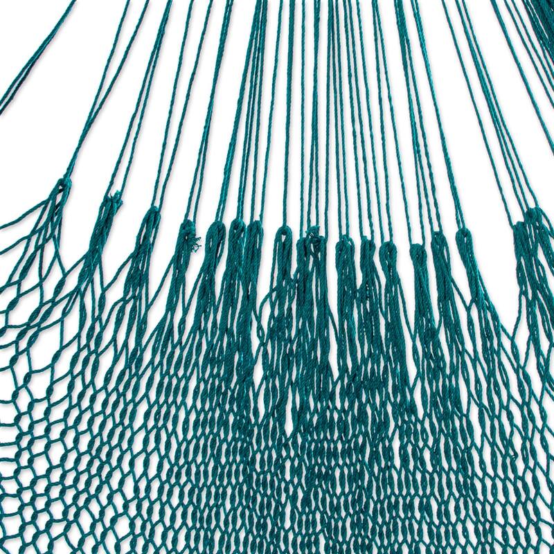 Novica Handmade Uxmal Peacock Cotton Rope Hammock (Double)