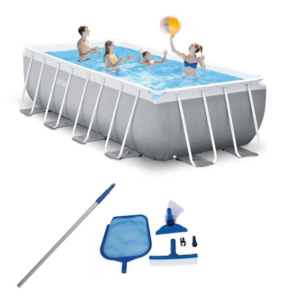 Intex 16ft x 3.5ft Above Ground Rectangular Frame Swimming Pool Set & Skimmer - 184.24