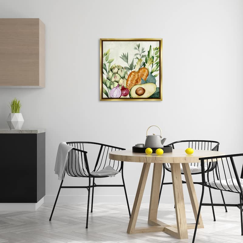 Stupell Organic Vegetable Harvest Framed Floater Canvas Wall Art Design By Kim Allen