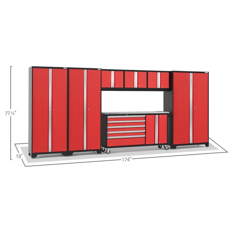 NewAge Products Bold 174" W x 18" D 7 Piece Garage Cabinet Set