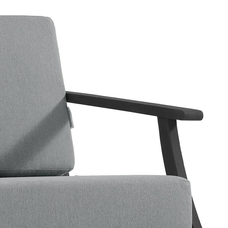 2 Set Patio Teak Wood Outdoor Chair and Side Table Set with Cushions