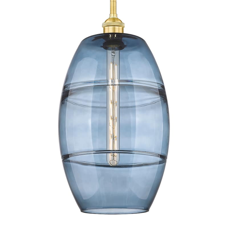 Innovations Lighting 616-1S 18 10 Vaz Pendant Vaz 10" Wide Mini - Satin Gold / Princess Blue