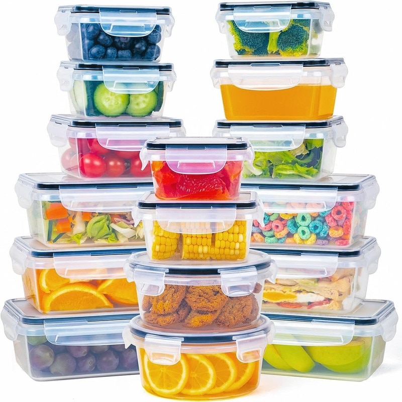 12 PACK Airtight Food Storage Containers, Plastic Canisters for Kitchen  Pantry Organization, 1.5qt / 1.6L, Black, SMALL 
