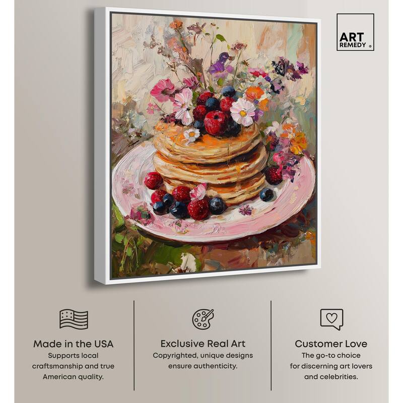 Raspberry Pancakes II Canvas by Art Remedy